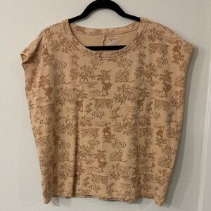 Aerie Floral Print Beige Top